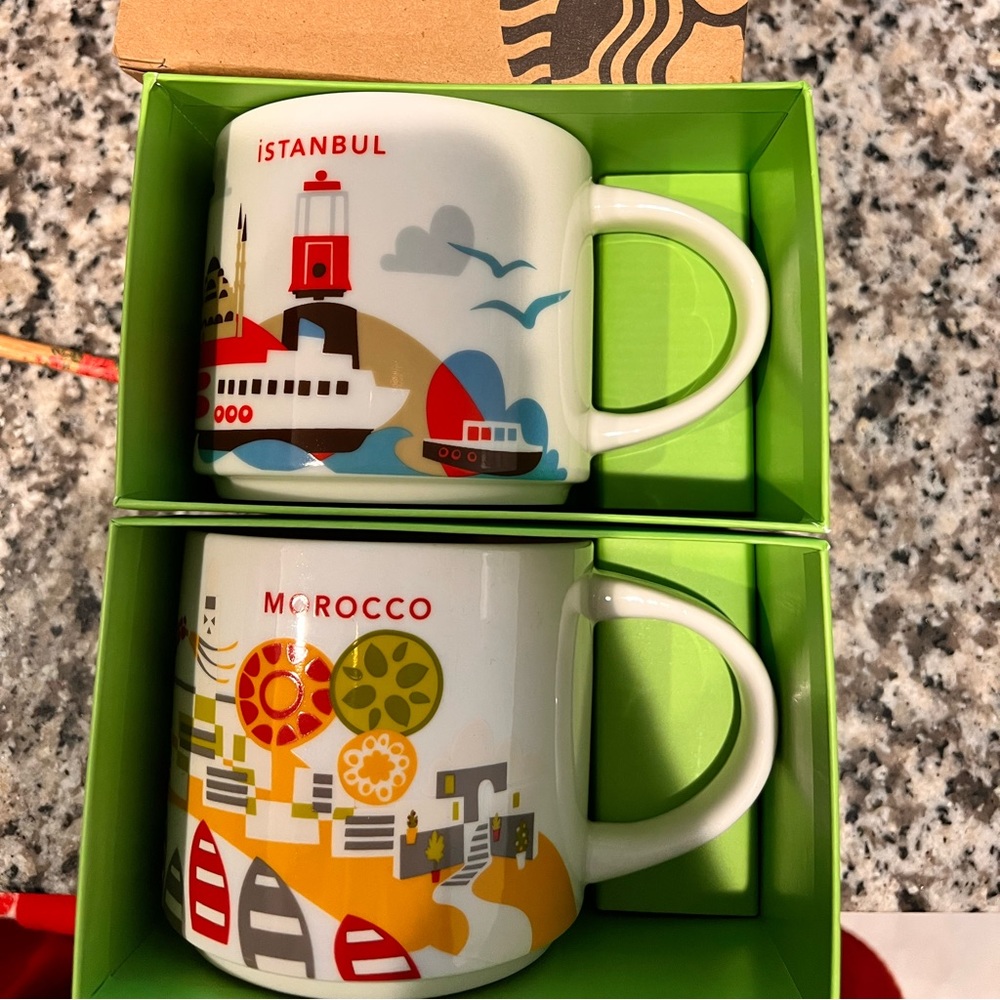 Starbucks You Are Here mugs